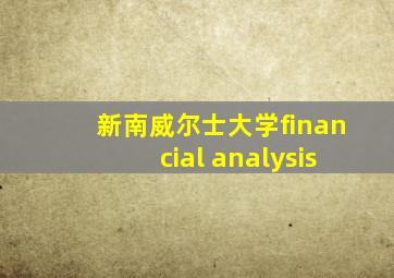 新南威尔士大学financial analysis